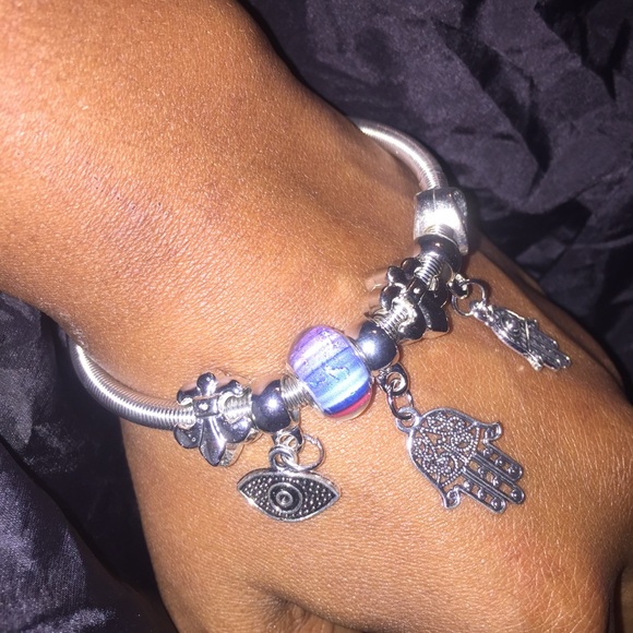 Bangle Charm Silver Bracelets One Size - Picture 2 of 8